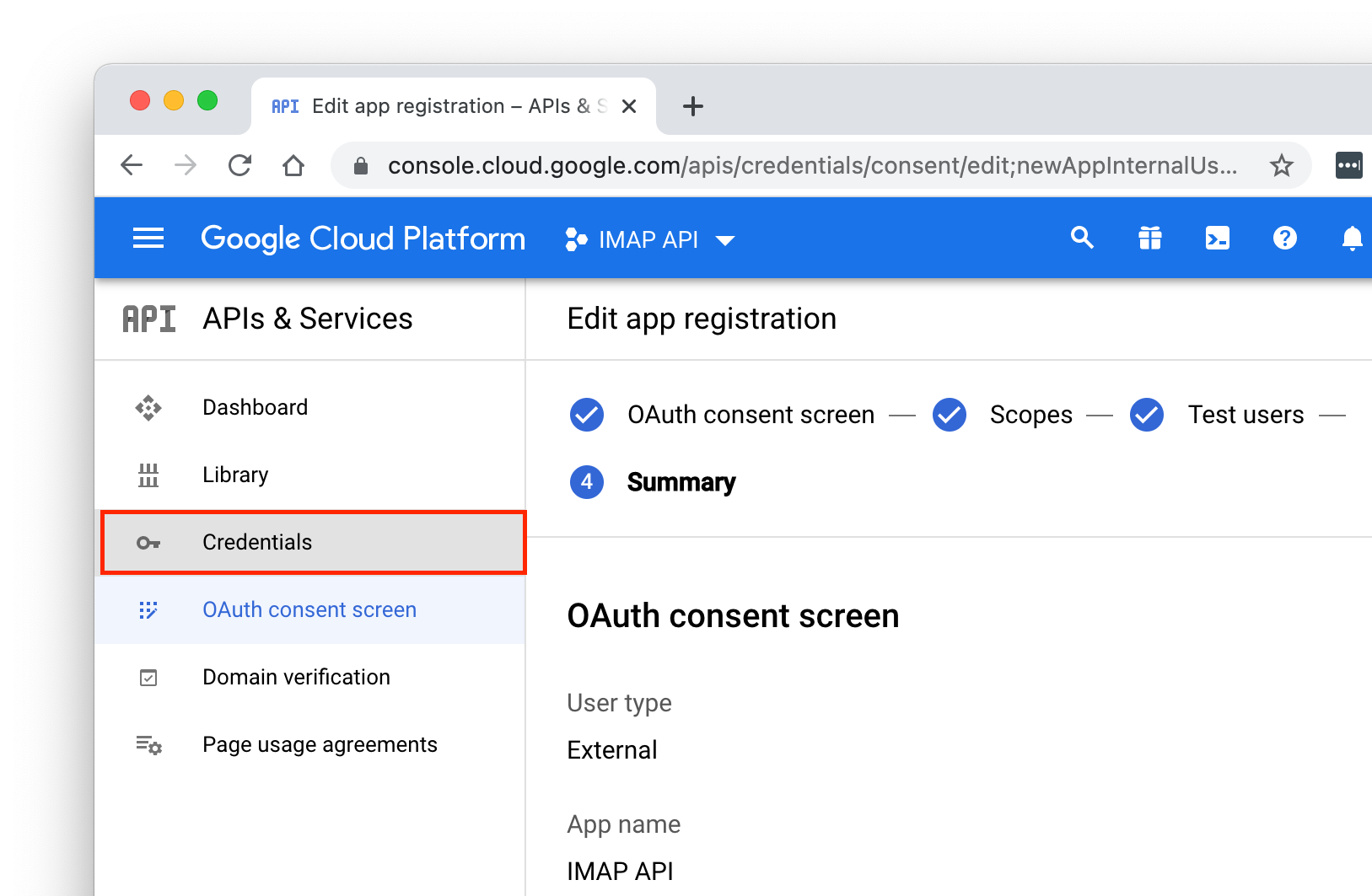 Setting up Gmail OAuth2