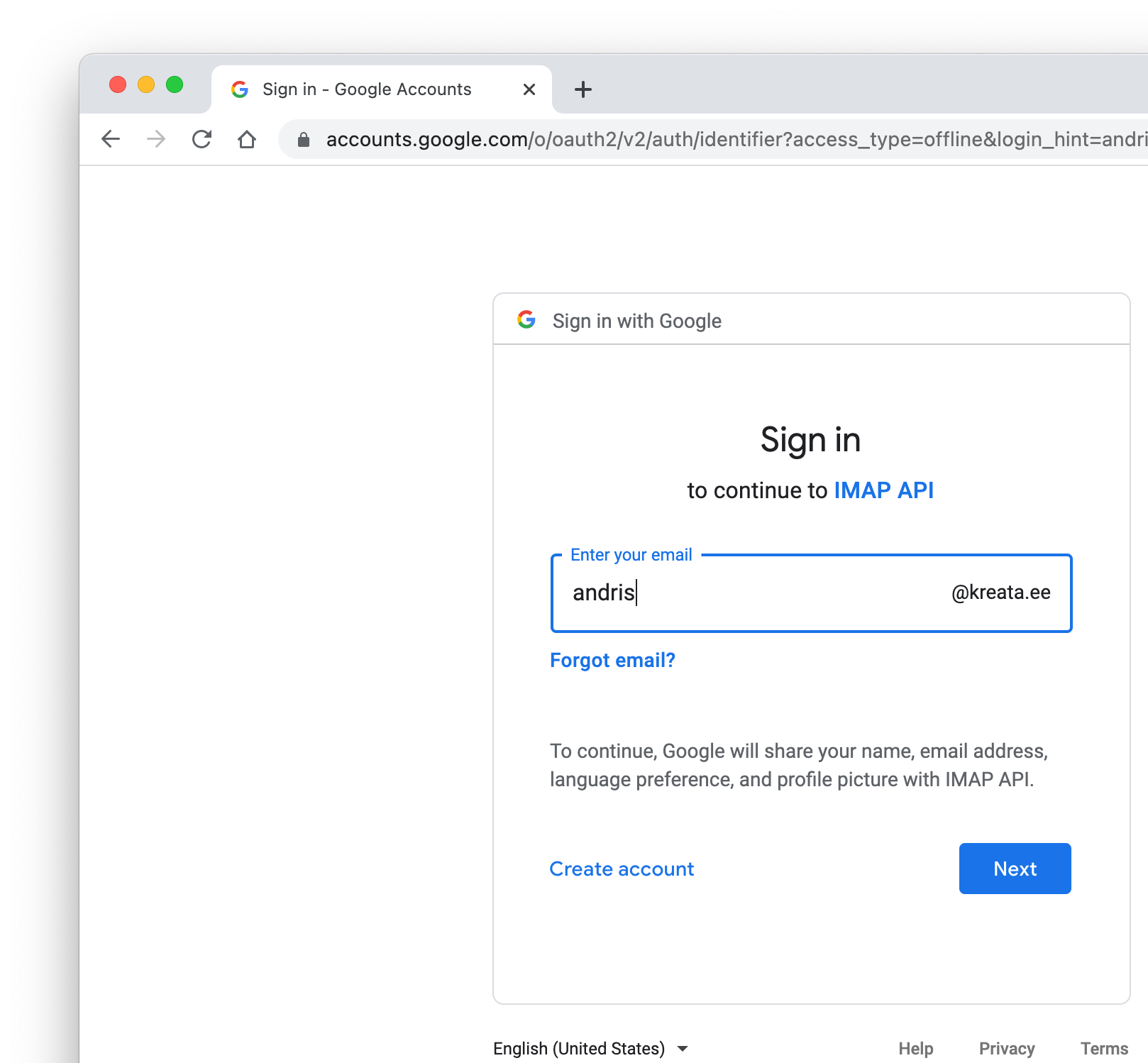 Setting up Gmail OAuth2