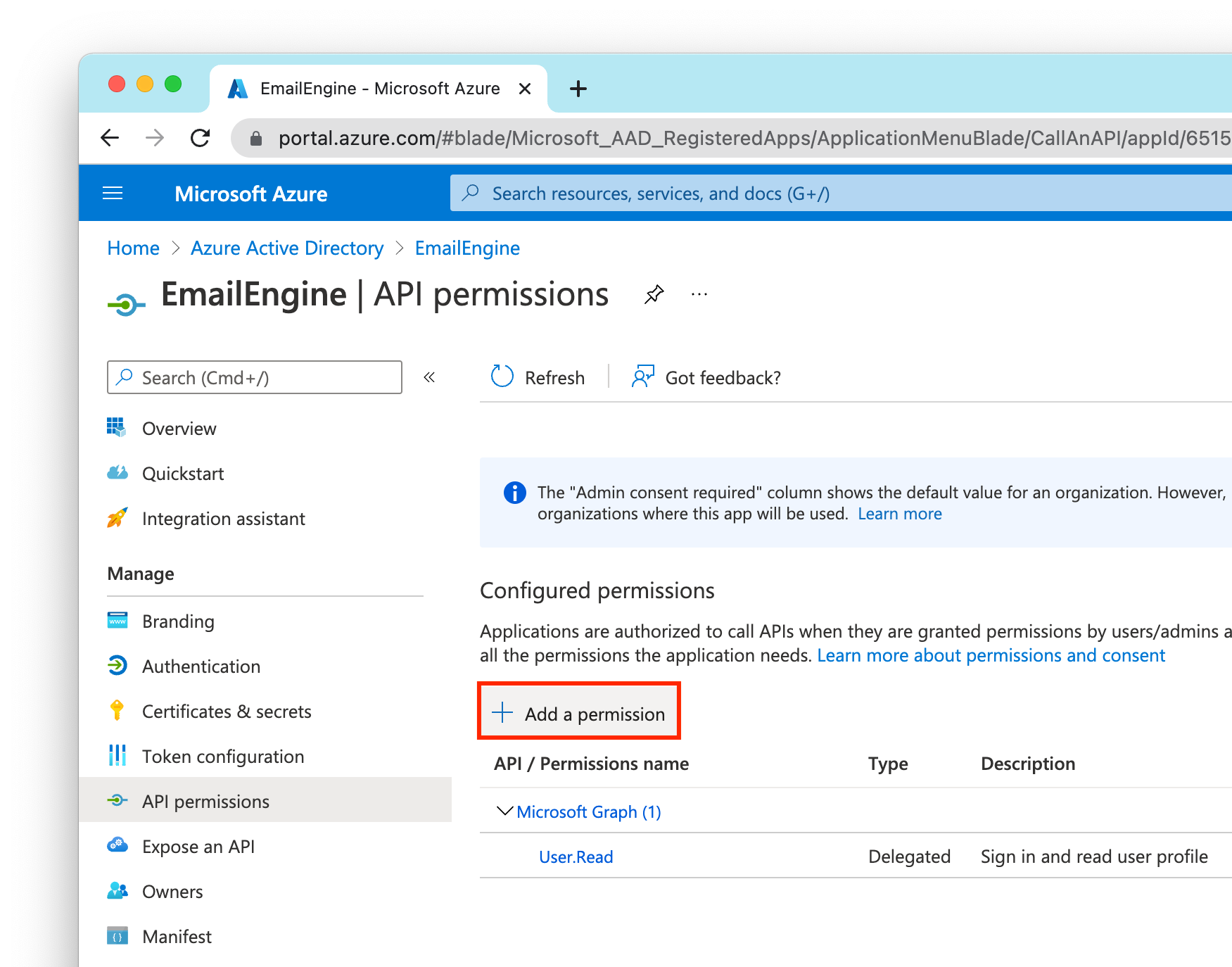 Setting up OAuth2 with Outlook